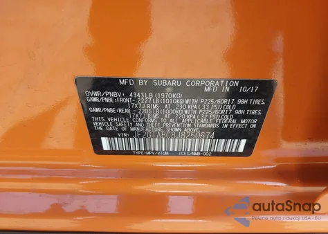 2018 Subaru Crosstrek 2.0I Premium from USA, damaged, VIN JF2GTABC8J8250674